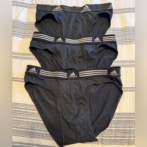 adidas Black Men's Briefs with Logo Waistband - 3 Pack